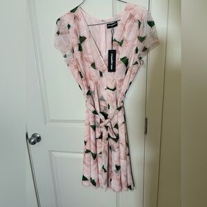 Karl Lagerfeld Pink Floral Midi Dress